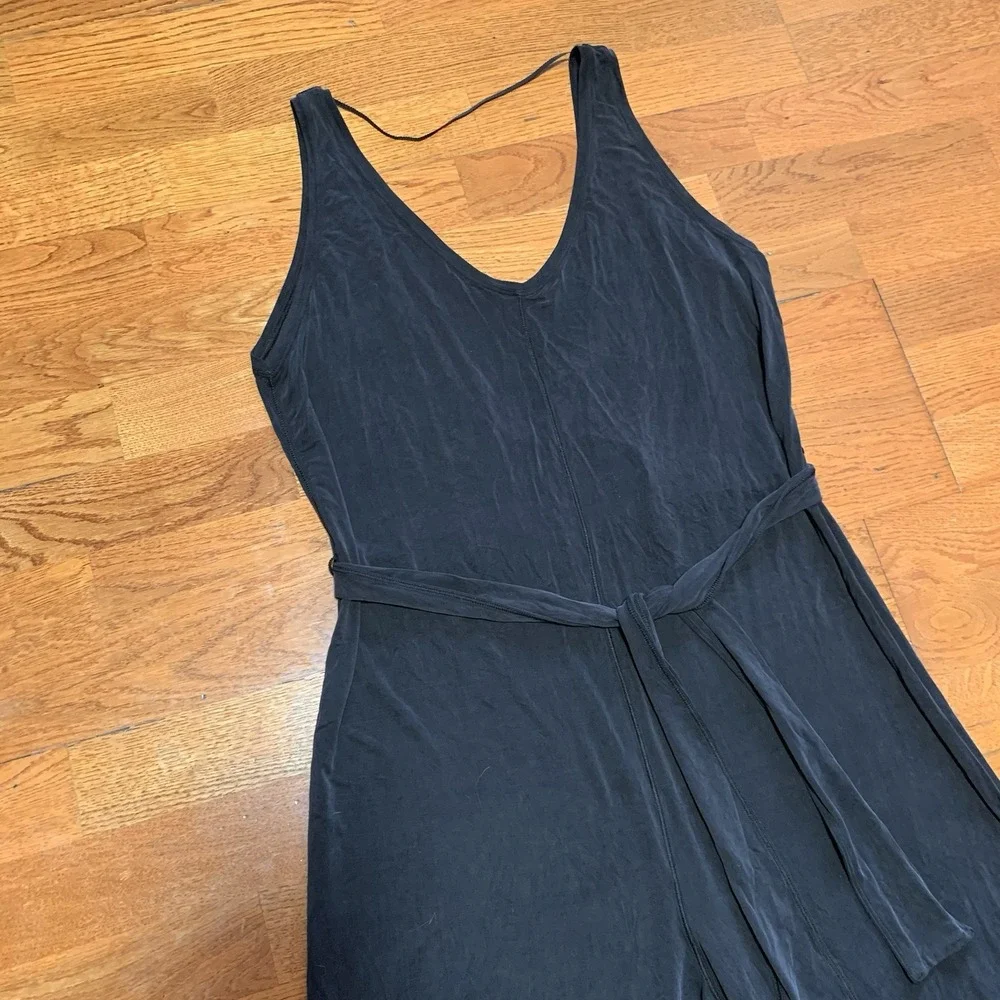 Lululemon Principal Dancer Black Jumpsuit Comfy Size 6 Wide Leg Belted Boho - Picture 2 of 16
